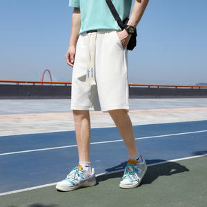 Pantalones de cinco puntos con logotipo personalizado para hombre, pantalones de verano finos de estilo Hong Kong, sueltos de talla grande, calzoncillos grandes, deportes de seda de hielo - Product Image 3