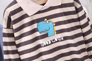 Ensemble de vêtements pour enfants tendance, vêtements coréens, ensembles 2 pièces pour garçons, enfants avec motif rayé - Product Image 4