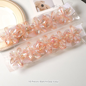 Pinces à cheveux transparentes de 8 cm en forme de fleur, pince à cheveux premium Frangipani avec carte, pince à cheveux pour femme et fille, fabrication en usine - Product Image 4