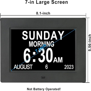 Reloj Despertador Digital de 7 Pulgadas con 12 Alarmas, Función de Atenuación Automática, Fecha y Hora, para Personas Mayores con Demencia - Product Image 3