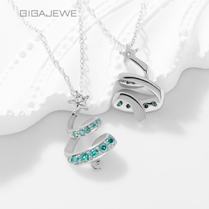 Kalung Moissanite GIGAJEWE Hadiah Natal dengan Pita Cantik, Berlapis Emas 18K Perak 925, Liontin Potongan Bintang Warna Pink Hijau - Product Image 4