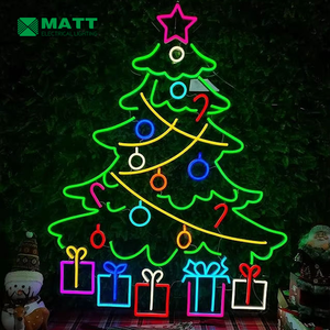 Luces de neón personalizadas, letrero <span class=keywords><strong>Led</strong></span> de Feliz Navidad, neón <span class=keywords><strong>con</strong></span> paneles acrílicos, decoración de pared, luz nocturna para fiestas, regalos de dormitorio, neón - Product Image 1