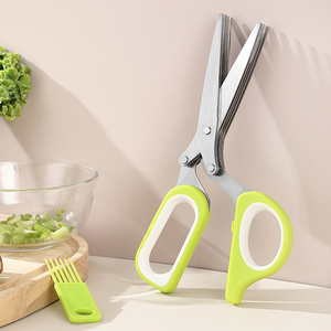 5 Messen Scherpe Roestvrijstalen Kruidenschaar Multifunctionele Keukenschaar Voor Uiensalade Snijden 5 Lagen Borstel Inbegrepen - Product Image 6