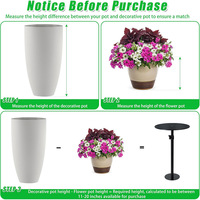 Rehausseur de plantes réglable en plastique et acier au carbone pour pots, utilisation intérieure/extérieure, nouveau style chinois, insert intégré pour pots hauts