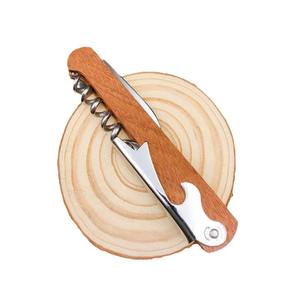 Sacacorchos de Madera Yangjiang, Abridor de Botellas de Acero Inoxidable de 13.5 cm, Diseño Plano para Vino y Cerveza, Uso Doméstico XR90578 - Product Image 1