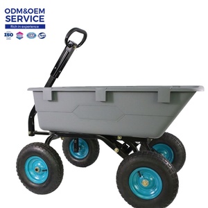 4 bánh xe bằng gỗ giỏ hàng tc4263 vườn Wagon với lưới thép bên nhiệm vụ nặng nề trang trại thu hoạch sân tiện ích giỏ hàng thiết kế bền - Product Image 1