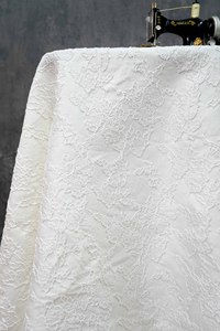 Vestido de mujer floral en relieve clásico en blanco <span class=keywords><strong>y</strong></span> negro Tela jacquard - Product Image 5