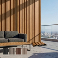 Revêtement mural en placage de bois 3D, panneau mural extérieur en WPC, lattes extérieures en composite bois-plastique avec aspect bois véritable
