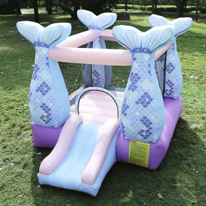 मरमेड डिजाइन Inflatable बाउंसर धौंकनी के साथ बिक्री के लिए Inflatable कूद महल उछाल घर महल