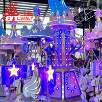 Vélo d'attraction pour enfants en forme de cygne mignon, pour aire de jeux extérieure, capacité 12 personnes, en acier et fibre de verre