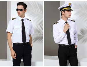 Camisa de Uniforme de Diseño Único, Ropa de Seguridad, Camisas Blancas para Hombre, Manga Corta, Ropa de Trabajo de Seguridad, Uniformes de Piloto y Capitán para Hombre - Product Image 2