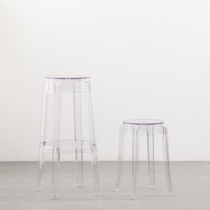 Atacado granel novo produto Transparente Clear Crystal PC Dining Plastic Stool <span class=keywords><strong>Chair</strong></span> - Product Image 1