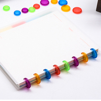 Disques en plastique RINGNOTE 24 mm, 1 pouce, lot de 1000, transparents multicolores, boucles de reliure en plastique pour carnets et agendas à disques