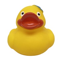Lot de mini canards de bain en caoutchouc rose, sans trou, sans moule, imprimés noirs, qui couinent, pour la baignoire