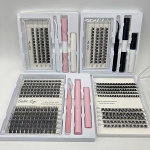 Kit <span class=keywords><strong>a</strong></span> grappolo con Logo personalizzato <span class=keywords><strong>Pre</strong></span>-taglio segmentato per Extension per ciglia in finto visone da 8-18mm - Product Image 4