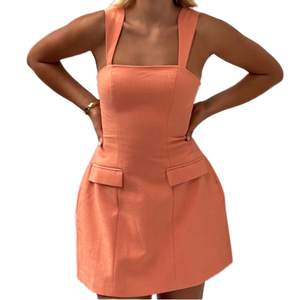 Vestido Casual de Algodón sin Mangas, Corte en A, Transpirable, Holgado y Cómodo para Uso Diario, con Diseño Personalizado OEM - Product Image 1