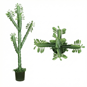 Planta Artificial de Euphorbia, Planta Decorativa en Maceta para Interiores, Planta de Primera Calidad para el Hogar, Oficina, Vestíbulo de Hotel, Decoración Verde para Eventos - Product Image 2