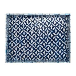 Rectangle vadrouille plateau de service Capiz incrusté plateau à thé pour salon haute qualité bleu nacre plateau pour décor de Table de mariage - Product Image 4