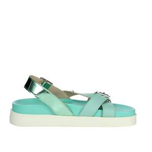 Liu-Jo Flat <b>Sandals</b> Verde Acqua Women's Size 37 Platform Straps Buckle Design - Product Image 4