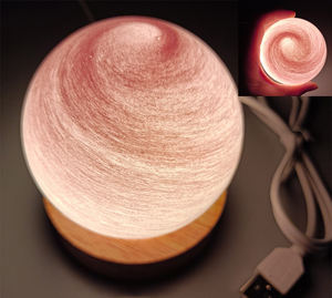 Lámpara de mesa de cristal moderna 10cm Navidad Ocean Ripple Wave Sensor táctil inalámbrico Rainbow Planet Star Night Light - Product Image 3