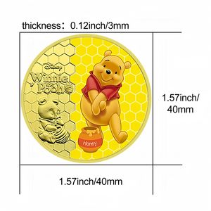 Pièce de monnaie commémorative plaquée or sur le thème de l'animation de bandes dessinées américaines, badge commémoratif en métal pour anniversaire d'enfants, cadeau de collection - Product Image 6