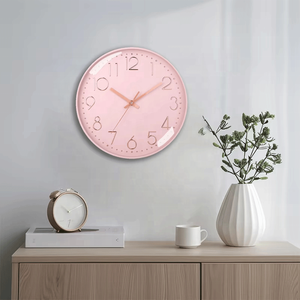 Vô cùng thời gian đồng hồ màu Hồng bán sỉ thạch anh phong trào tường trang trí nội thất 12 inch Nhựa Treo <span class=keywords><strong>Analog</strong></span> đồng hồ màu hồng OEM Nhà máy cung cấp - Product Image 3