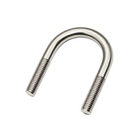 Boulons en U en acier inoxydable 304 (boulons en forme de U) avec écrous, fixation de serrage de tuyau à filetage métrique, boulons en U standard M6/M8/M10/M12/M20