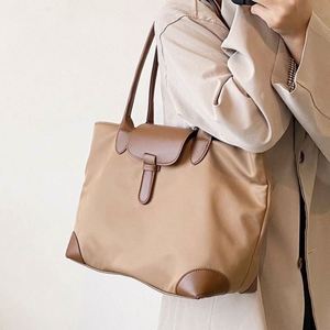 Black Belt <b>Large</b> Capacity Customizable Pattern Pure Color Shoulder Strap Simple Solid Color <b>Canvas</b> <b>Bag</b> with Pockets - Product Image 4