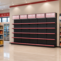 Étagères de supermarché métalliques robustes à double face perforées, présentoir réglable en forme de L, revêtement époxy
