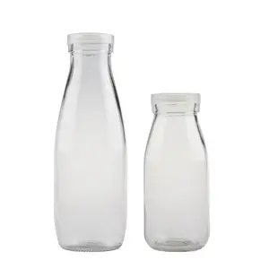 클립 세라믹스 뚜껑을 가진 그네 정상 음료/우유 유리병 eco 친절한 재생된 유리제 주스 우유 물병 500ml 1000ml