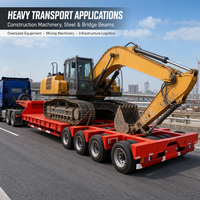 Semi-remorque surbaissée sur mesure à 4 lignes et 8 essieux, en acier robuste, pour transport de camions surbaissés
