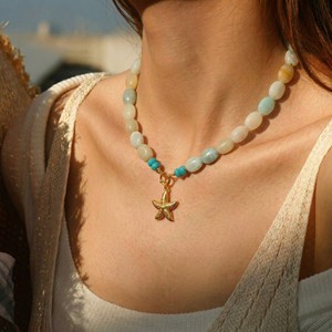 Collar con Colgante <span class=keywords><strong>de</strong></span> Estrella <span class=keywords><strong>de</strong></span> Mar <span class=keywords><strong>de</strong></span> Acero Inoxidable <span class=keywords><strong>de</strong></span> la Serie Océano <span class=keywords><strong>de</strong></span> Verano, Abalorios DIY, Collar <span class=keywords><strong>de</strong></span> Cuentas <span class=keywords><strong>de</strong></span> Jade Blanco <span class=keywords><strong>de</strong></span> Piedra Natural <span class=keywords><strong>para</strong></span> <span class=keywords><strong>Mujer</strong></span> - Product Image 1
