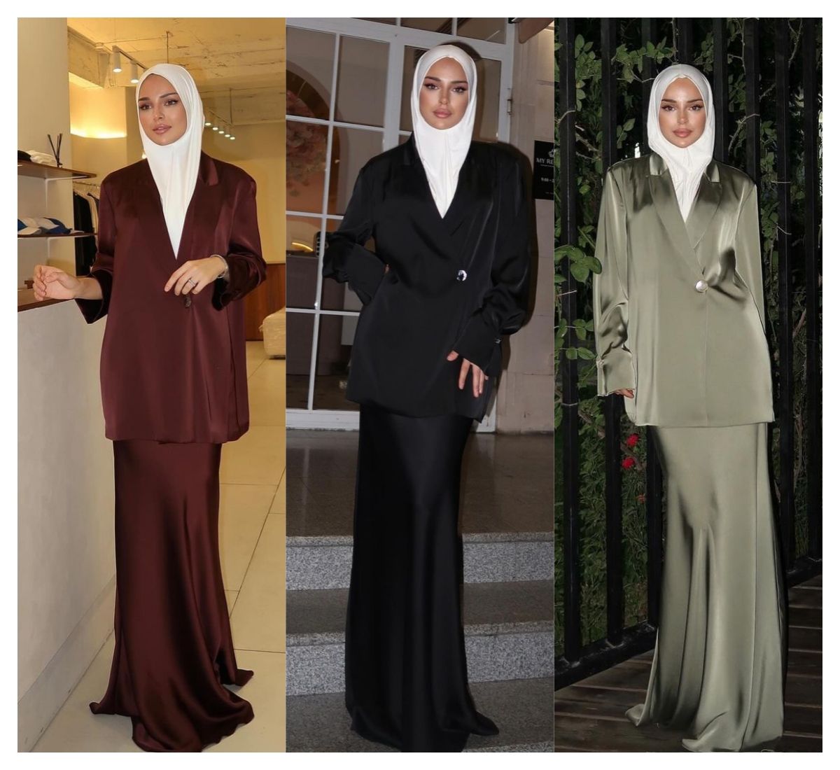 HIPPO KIDS Suit Skirt Set Middle East Arab Dubai Muslim Satin Coat Skirt  2025 Spring New