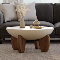 Table basse italienne minimaliste moderne en bois massif Table centrale convertible pour salle à manger et salon Ensemble silencieux pour café