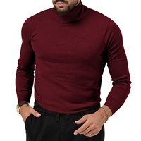 Pull à col roulé en laine pour homme au design moderne, jeune, à manches longues, col haut, épais, tricot d'hiver, anti-rides, approvisionnement ODM