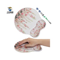 Tapis de souris en gel de silicone transparent avec repose-poignet 240x208mm, impression UV, logo personnalisé, design Kawaii en cristal, pour bureau et maison