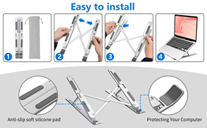 Cho 9-17.3inch bàn di động có thể điều chỉnh có thể gập lại máy tính xách tay Riser Hợp kim nhôm máy tính xách tay đứng máy tính xách tay chủ - Product Image 6