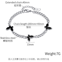 Bracelet Papillon en Acier Inoxydable et Acrylique Style Japonais Coréen, Bijou Tendance Haut de Gamme pour Femme, Vente en Gros