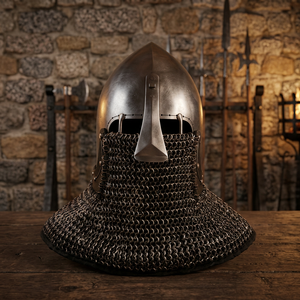 Casco de Combate Medieval, Aventail, Camisa de Cadena, Armadura, Casco Medieval - Product Image 4