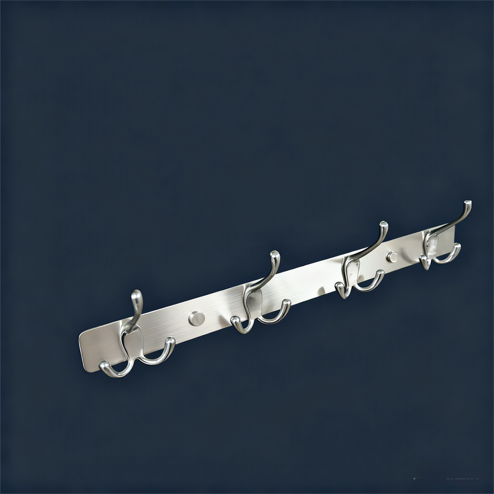 4-Pack Brushed Stainless Steel Wall Mount Hooks - Towel Hanger For Bathroom Or Entryway
