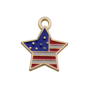 Venta caliente de fábrica Día DE LA Independencia Bandera americana Colgante Encanto DIY Pendientes Pentagrama Aleación Gota de aceite Colgante Bandera Colgante - Product Image 2