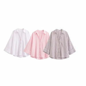 ZATRHMBM <span class=keywords><strong>Camicia</strong></span> da <span class=keywords><strong>Donna</strong></span> Primavera 2025 Nuova Moda a Maniche Larghe con Colletto Classico Casual e Ampia - Product Image 6