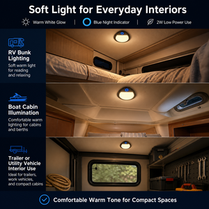 Plafonnier LED tactile 10-30V DC, étanche IP40, blanc chaud, lampe d'intérieur pour camping-car, caravane, yacht, bateau marin - Product Image 6