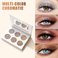 Palette de fards à paupières métalliques en poudre sèche vegan imperméable + couleur DIY en gros, 26 mm, paillettes, diamant, étiquette privée personnalisée