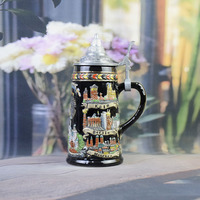 Chope à bière en porcelaine souvenir américain, motifs gaufrés repères emblématiques, double aigle, tasse de collection avec anse, 750 ml, écologique et réutilisable