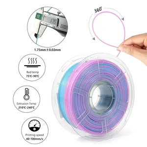Silk PLA <strong>3D</strong> <strong>Printer</strong> <strong>Filament</strong> 1.75mm Triple Color Silk PLA <strong>Filament</strong> <strong>3D</strong> Printing <strong>Filament</strong> 250g 3 In1 Color Rose Red Sky Blue Green - Product Image 3