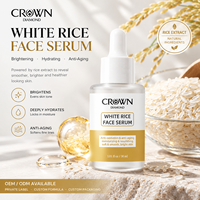 Sérum de riz coréen naturel anti-oxydant, anti-rides, correcteur de taches brunes, éclaircissant, blanchissant et hydratant, marque privée