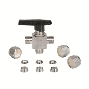 Thép Không Gỉ 3000psi Metric Đúp Đai Một Mảnh Instrmentation 3 Cách Van Bi - Product Image 5