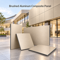 Panneau composite en aluminium brossé 4 mm 1220x2440 mm en gris pour revêtement mural commercial