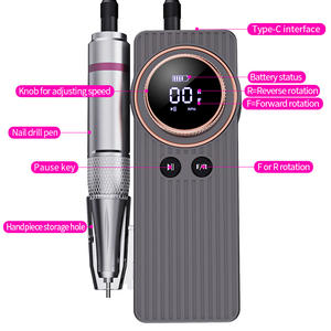 Профессиональный аппарат для маникюра, с ЖК-дисплеем, бесшумная работа, длинная батарея, регулируемая скорость (35000 об/мин), материал из углеродистой стали USB - Product Image 2